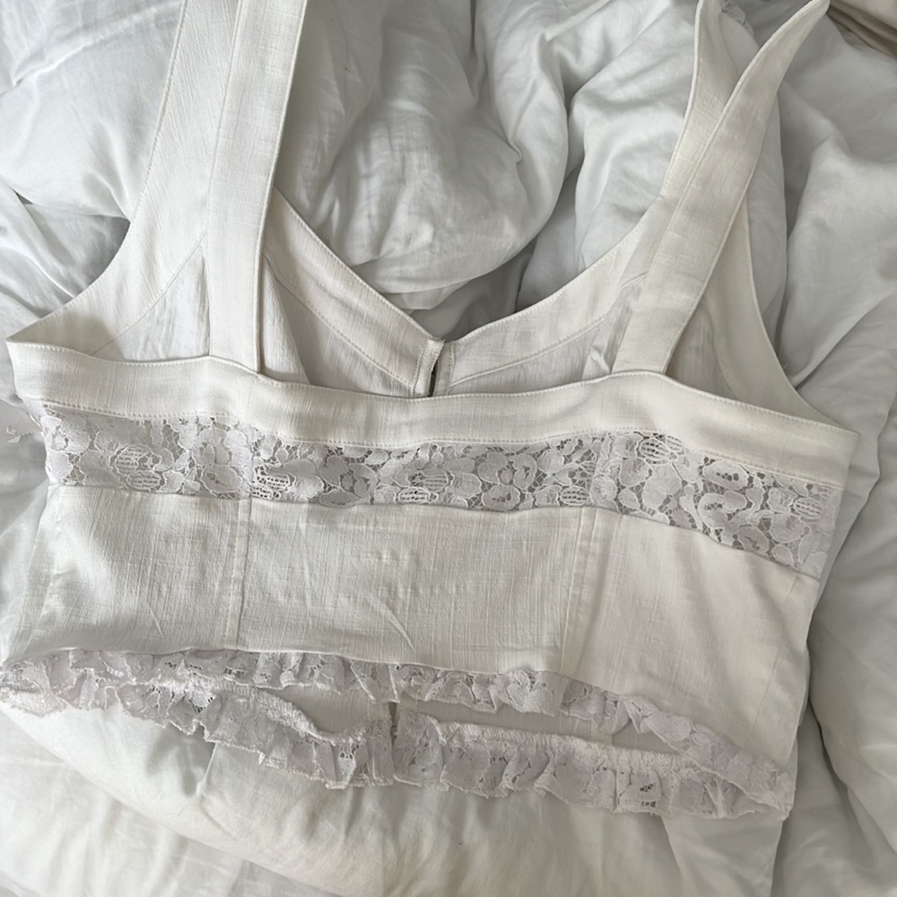Free People White Lace Crop Top - Picture 3 of 3